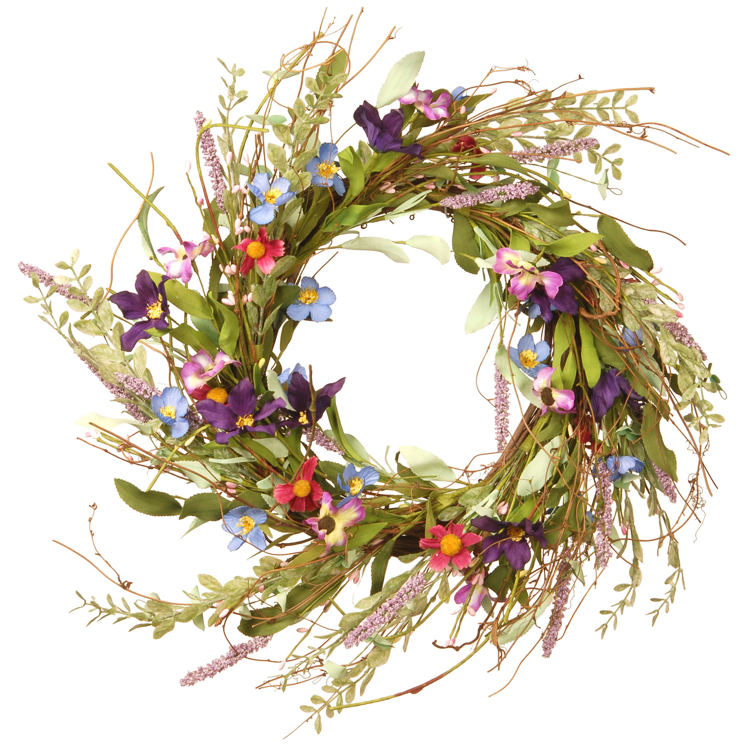 National Tree 24 Inch Branch Wreath with Red Tulips RAS-HY55724W-R1 